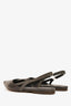 Brunello Cuccinelli Black Leather Pointed Slingback Flats Size 40