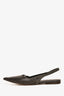 Brunello Cuccinelli Black Leather Pointed Slingback Flats Size 40