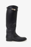 Hermès Black Leather Kelly Buckle Jumping Boot Size 40