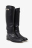 Hermès Black Leather Kelly Buckle Jumping Boot Size 40