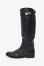 Hermès Black Leather Kelly Buckle Jumping Boot Size 40