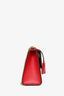 Gucci Red Leather Guccissima Medium Padlock Shoulder Bag