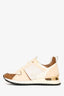 Louis Vuitton White Leather Reverse Monogram Run Away Sneakers Size 37