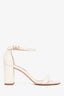 Stuart Weitzman White Patent Strappy Block Heels Size 36.5