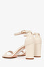 Stuart Weitzman White Patent Strappy Block Heels Size 36.5