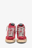 Golden Goose Burgundy Suede Leather Francy Mid Top Sneakers Size 41