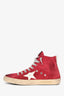 Golden Goose Burgundy Suede Leather Francy Mid Top Sneakers Size 41