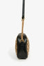 Gucci Brown GG Monogram/Black Leather Small Marmont Crossbody Bag