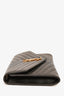 Saint Laurent Black Leather Chevron Cassandre Pouch