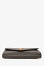 Saint Laurent Black Leather Chevron Cassandre Pouch