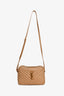 Saint Laurent Beige Quilted Chevron Leather 'Lou' Crossbody Bag