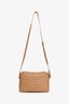Saint Laurent Beige Quilted Chevron Leather 'Lou' Crossbody Bag