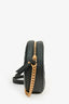 Saint Laurent Black Quilted Chevron Leather Round Crossbody Chain Bag