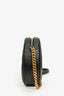 Saint Laurent Black Quilted Chevron Leather Round Crossbody Chain Bag