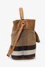 Burberry Brown Nova Check Canvas/Leather Asby Tassel Bucket Bag