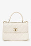 Pre-Loved Chanel™ 2023 White Lambskin Small Trendy CC Flap Bag