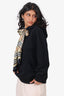 Burberry Black Hoodie With Silk Check Scarf Detail Size XXS