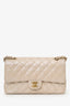 Pre-Loved Chanel™ 2012 Pearly Beige Caviar Leather Medium Classic Double Flap Bag