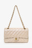 Pre-Loved Chanel™ 2012 Pearly Beige Caviar Leather Medium Classic Double Flap Bag