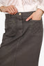 Pre-Loved Chanel™ 05A Grey Denim Quilted Coco Button Midi Skirt Size 36