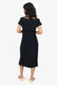 Alexander McQueen Black V-neck Short Sleeve Midi Dress Size 42