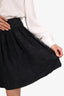 Christian Dior Black Lace Pleated Mini Skirt Size 4