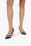 Salvatore Ferragamo Black/White Textured Leather Pointed Toe Pumps Size 8.5