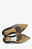 Salvatore Ferragamo Black/White Textured Leather Pointed Toe Pumps Size 8.5