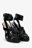 Yves Saint Laurent Black Patent Tribute Wrap Heels Size 39