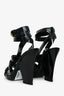 Yves Saint Laurent Black Patent Tribute Wrap Heels Size 39