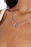 Christian Dior Vintage Silver Tone CD Round Pendant Necklace