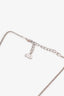 Christian Dior Vintage Silver Tone CD Round Pendant Necklace