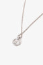 Christian Dior Vintage Silver Tone CD Round Pendant Necklace