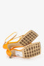 Bottega Veneta Orange Leather Heeled Sandals Size 38