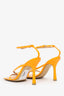 Bottega Veneta Orange Leather Heeled Sandals Size 38