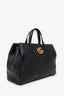 Gucci Black Leather Matelasse Marmont Top Handle Bag With Strap