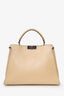 Fendi Beige Leather Large Peekaboo With Strap