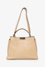 Fendi Beige Leather Large Peekaboo With Strap