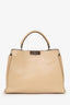 Fendi Beige Leather Large Peekaboo With Strap