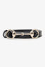 Gucci Black Leather Thin Horsbit Belt Size 90
