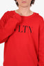 Valentino Red 'VLTN' Print Sweatshirt Size L Mens