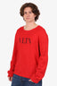 Valentino Red 'VLTN' Print Sweatshirt Size L Mens