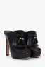 Prada Black Tassel Platform Fringe Peep Toe Size 37 (As Is)