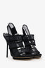 Gucci Black Mesh Suede Accents Slingback Sandals Size 37 (As Is)