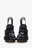 Gucci Black Mesh Suede Accents Slingback Sandals Size 37 (As Is)