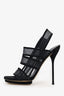 Gucci Black Mesh Suede Accents Slingback Sandals Size 37 (As Is)