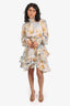 Elliatt Multicolour Floral 'Asta' Long Sleeve Mini Dress Size S