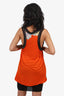 Roberto Cavalli Orange/Black Floral Print Sleeveless Dress Size 42