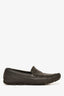 Prada Black Grained Leather Logo Loafers Size 9 Mens