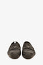 Prada Black Grained Leather Logo Loafers Size 9 Mens
